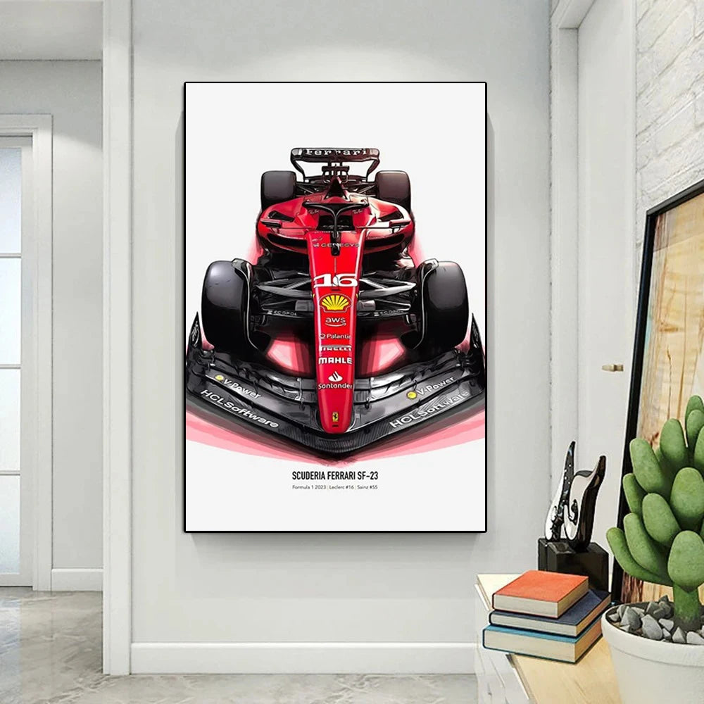 Formula Grand Prix F1-75 Canvas Poster – Charles Leclerc & Carlos Sainz Racing Art