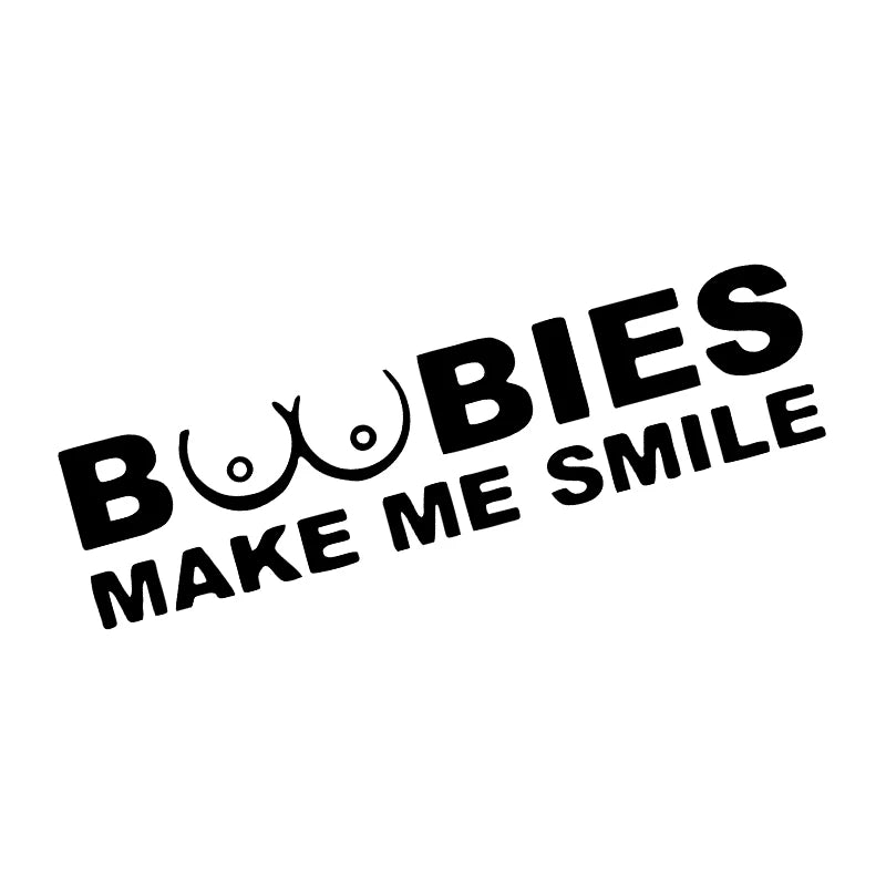 BOOBIES MAKE ME SMILE - Decal Car Sticker