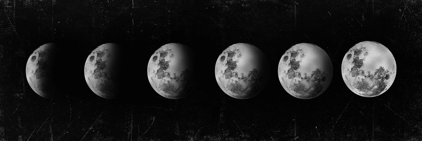 Moon Phase Gold & Black Aesthetic Canvas Print – Modern Wall Art
