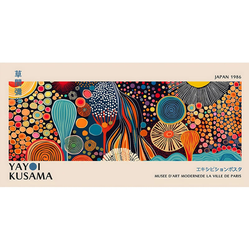 Yayoi Kusama Flower Exhibition Poster – Japanese Canvas Wall Art