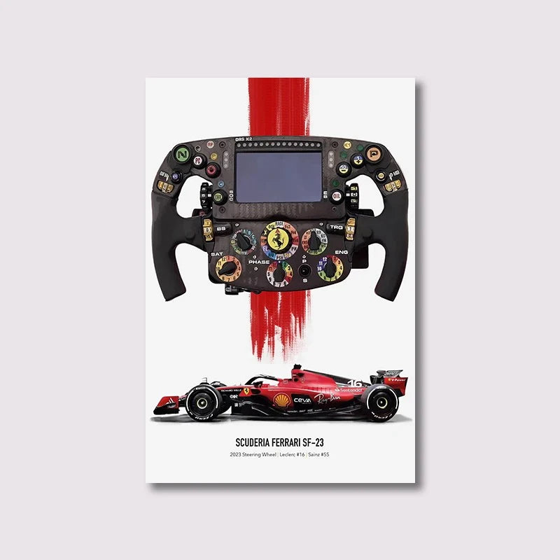 Formula Grand Prix F1-75 Canvas Poster – Charles Leclerc & Carlos Sainz Racing Art