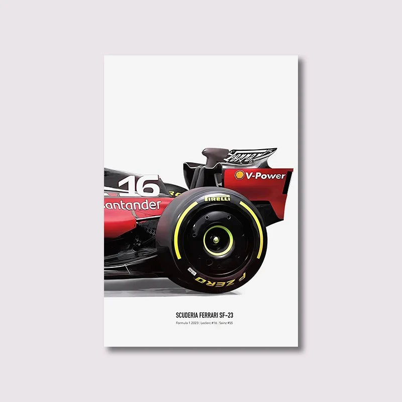 Formula Grand Prix F1-75 Canvas Poster – Charles Leclerc & Carlos Sainz Racing Art