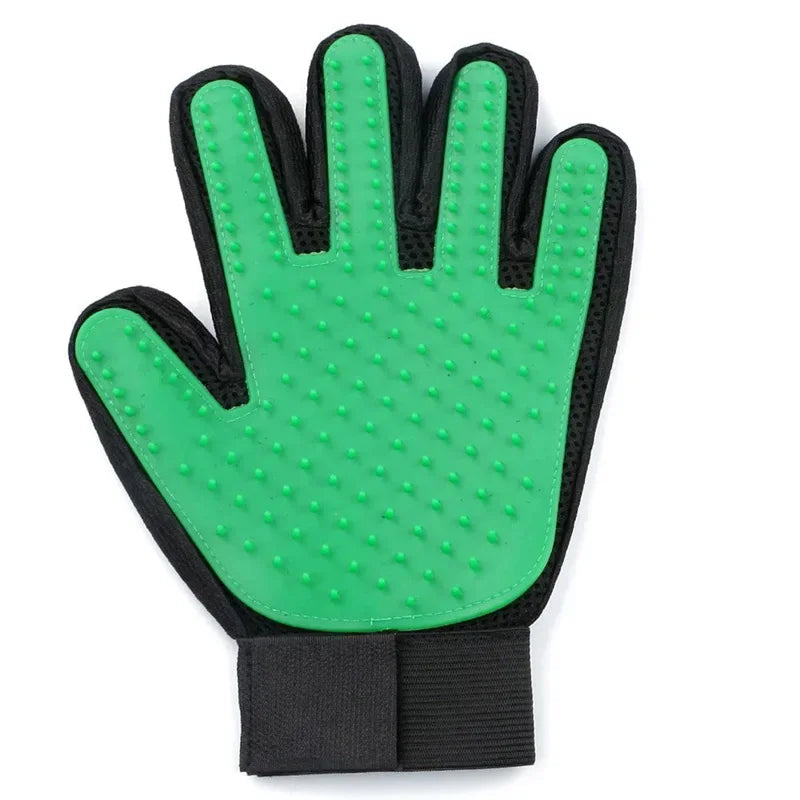Silicone Pet Grooming Gloves (Left & Right Hand, Red/Green/Blue)
