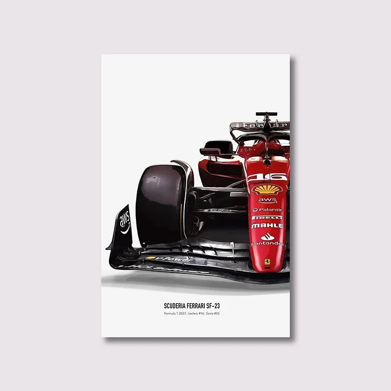 Formula Grand Prix F1-75 Canvas Poster – Charles Leclerc & Carlos Sainz Racing Art