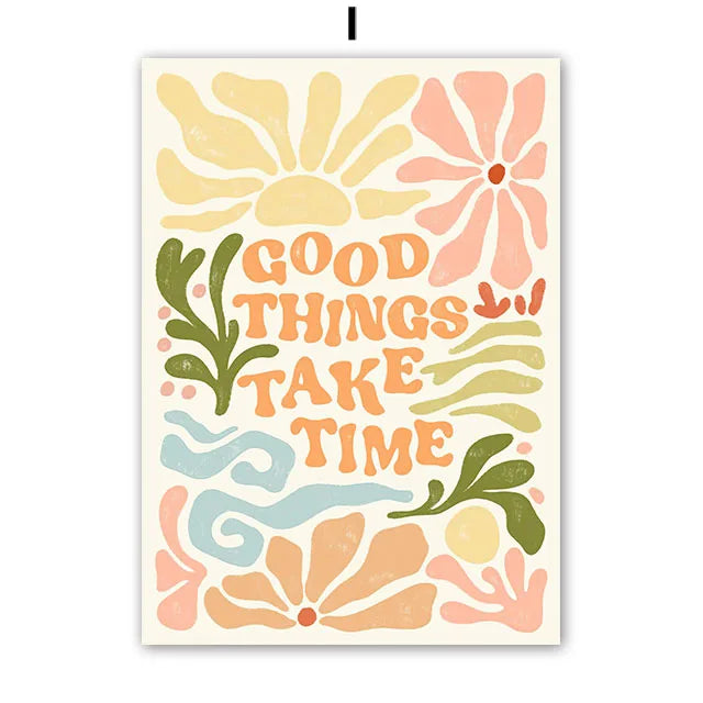 Fashion Girl Dog Vase Flower Banana Abstract Poster – Modern Canvas Wall Art