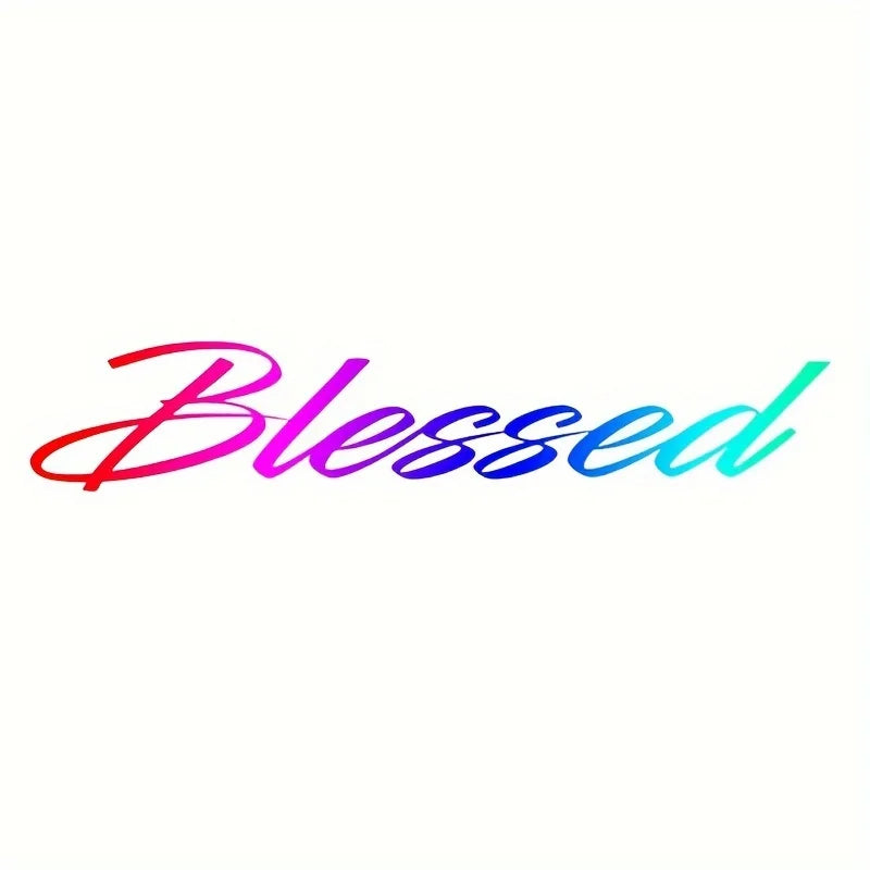 Blessing English Windshield Sticker - Durable EVA Material，Exterior Car Decoration