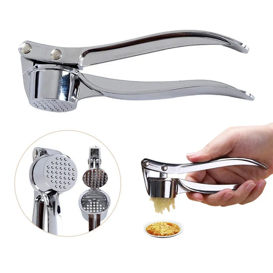 Stainless Steel Garlic Press – Manual Garlic Smasher & Mincer Tool