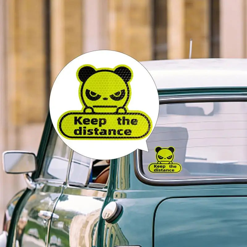 Reflective Car Decal – "Keep Distance" Safety Sticker