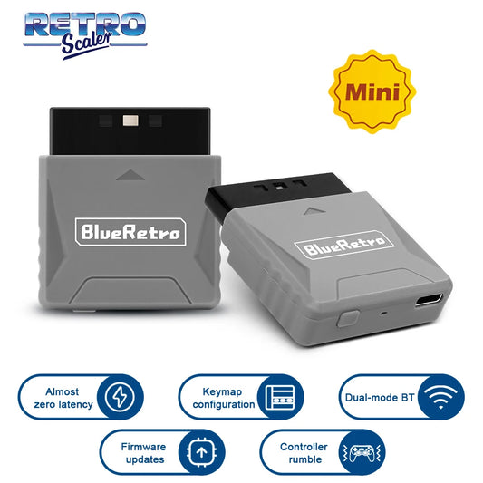 RetroScaler Mini BlueRetro Wireless Adapter for PS1 PS2 Compatible with 8bitdo PS4 PS5 Xbox Series X Wireless Controller