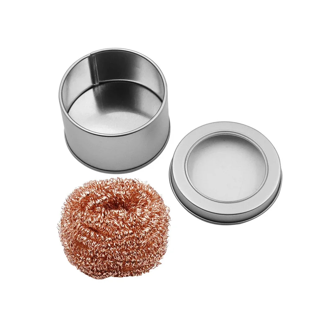 Soldering Iron Tip Cleaner – Steel Wire Ball with Metal Stand