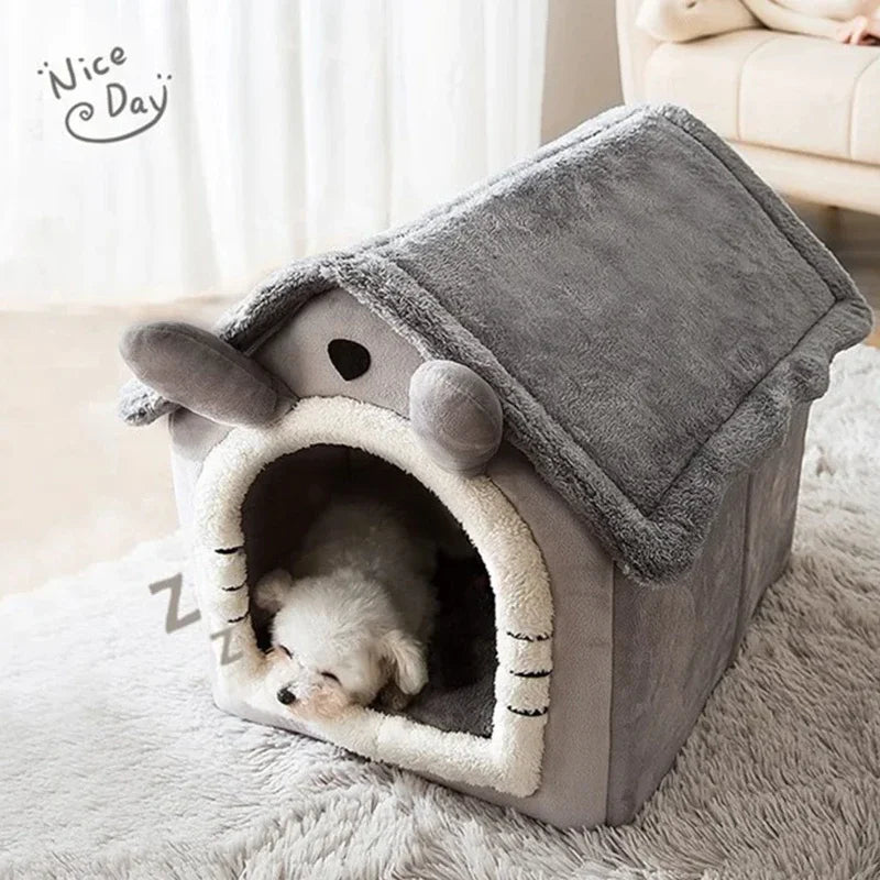 Cartoon Folding Pet House & Mattress