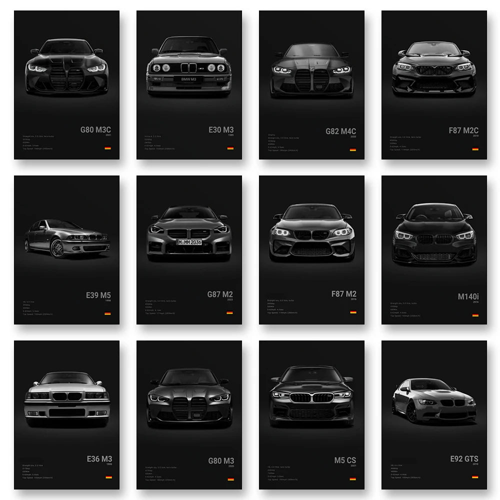 Famous Cars G80 M3C Canvas Poster – Modern Wall Art for Car Enthusiasts