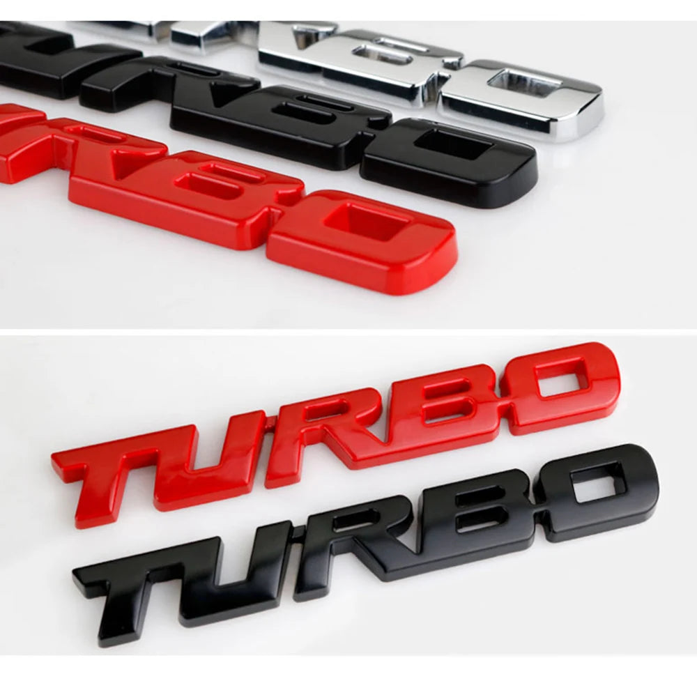 3D Metal Chrome "Turbo Boost Loading" Emblem – Zinc Alloy Car Badge