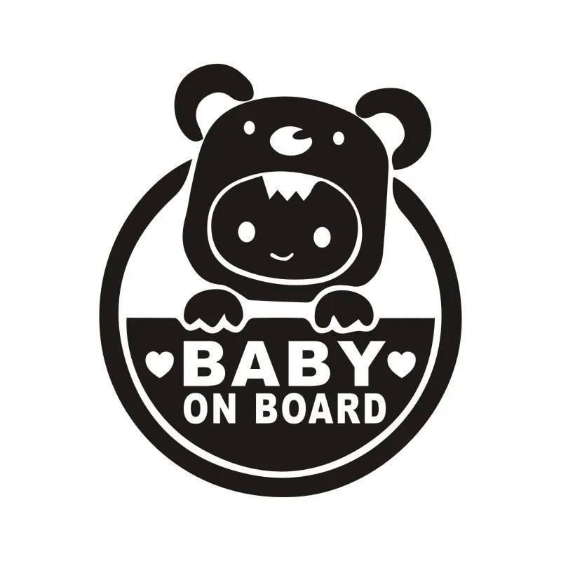 Cute Cartoon Baby on Board Reflective Sticker – Safety Warning Car Window Decal
