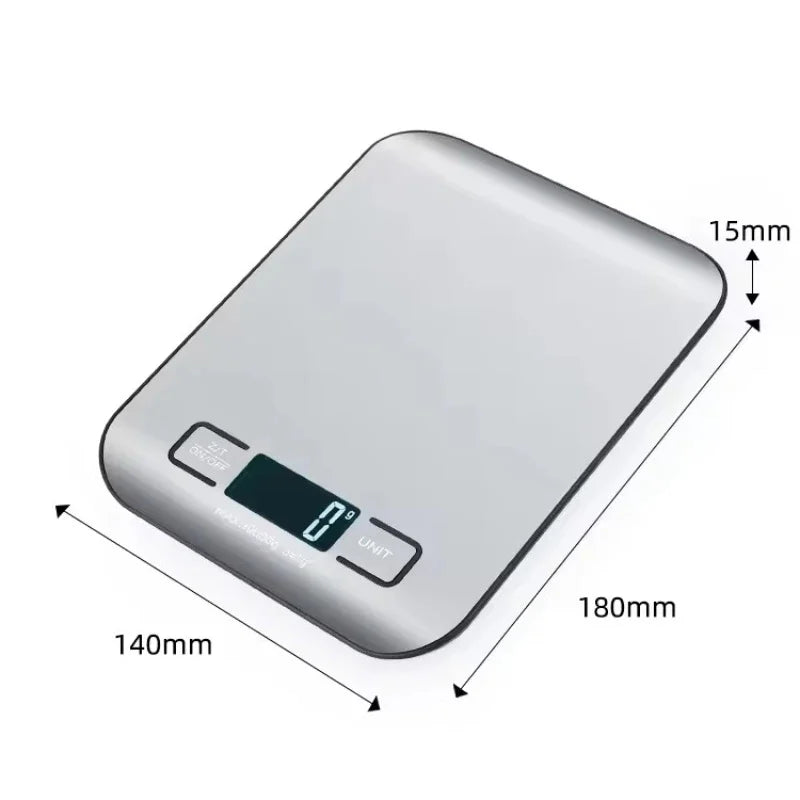 Digital Kitchen Scale with LED Display – 5kg/1g Precision Stainless Steel Panel