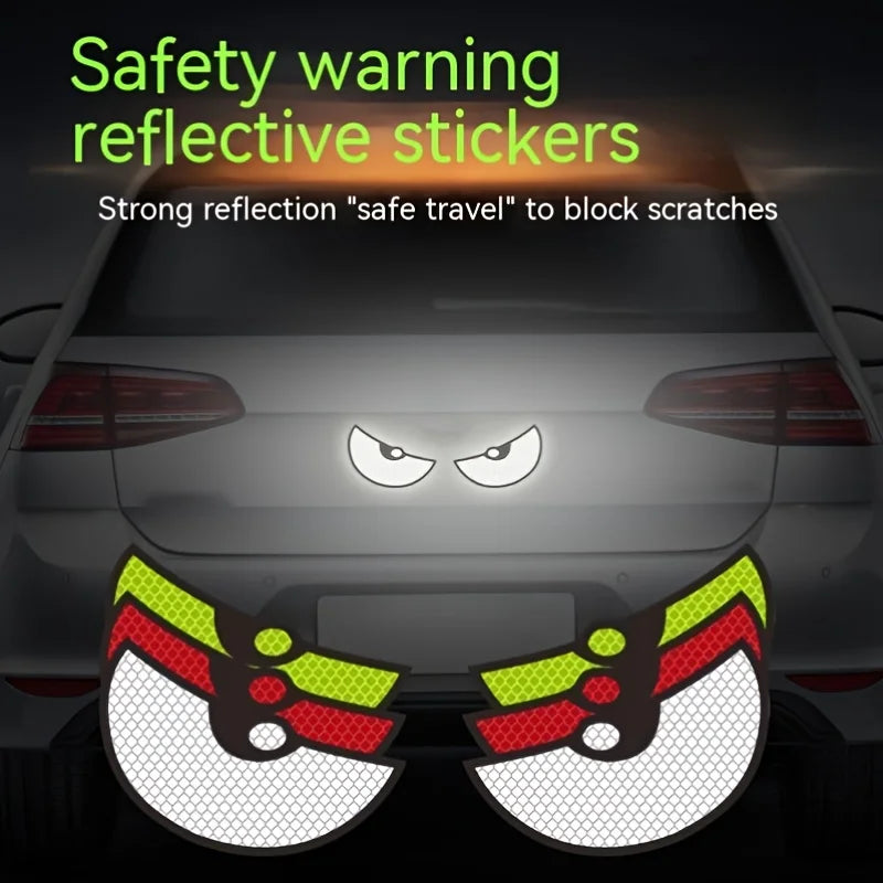 Reflective Devil Eye Car Stickers – Enhance Visibility (2 Units)