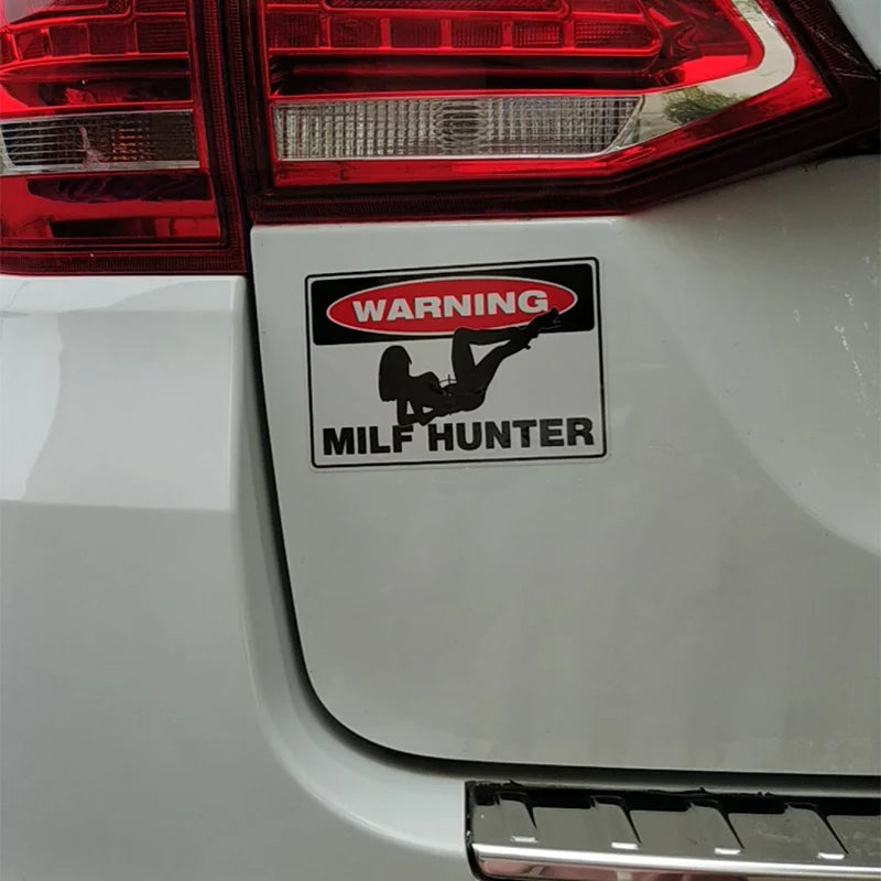WARNING MILF HUNTER - Decal Car Sticker