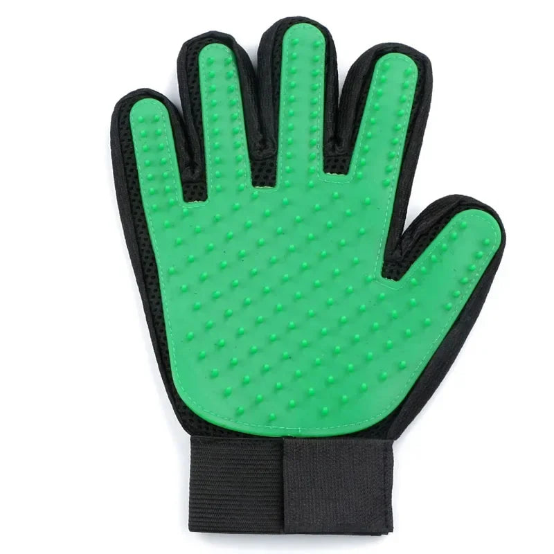 Silicone Pet Grooming Gloves (Left & Right Hand, Red/Green/Blue)