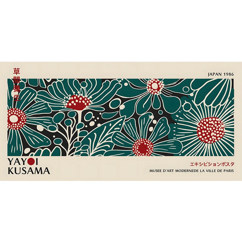 Yayoi Kusama Flower Exhibition Poster – Japanese Canvas Wall Art