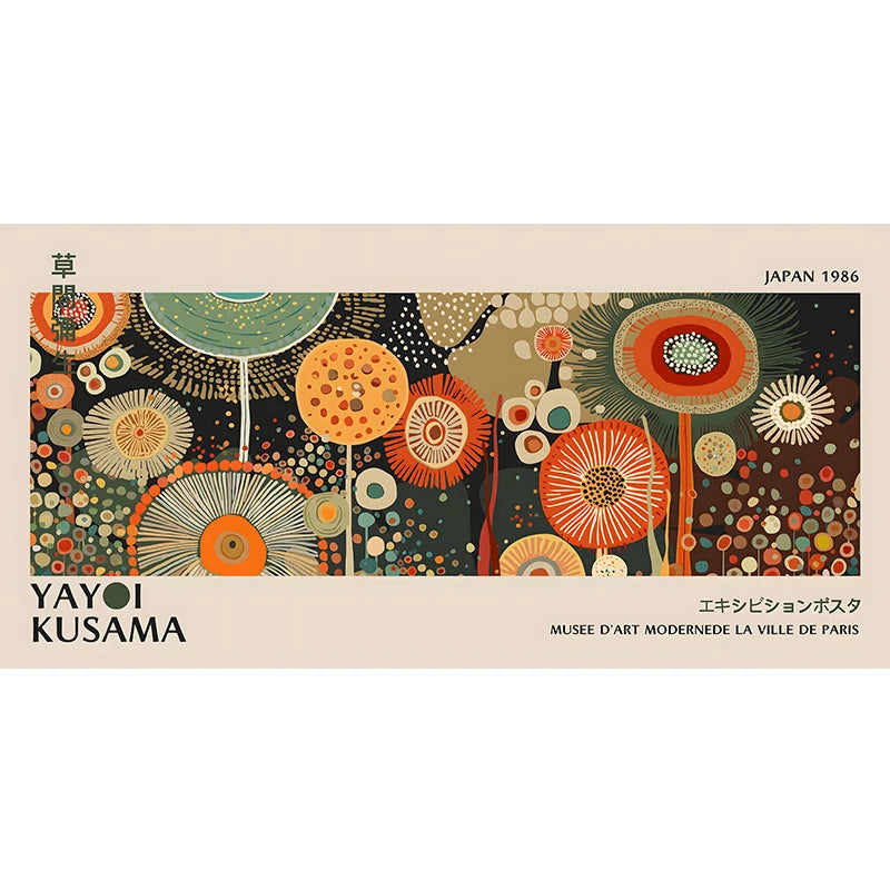 Yayoi Kusama Flower Exhibition Poster – Japanese Canvas Wall Art