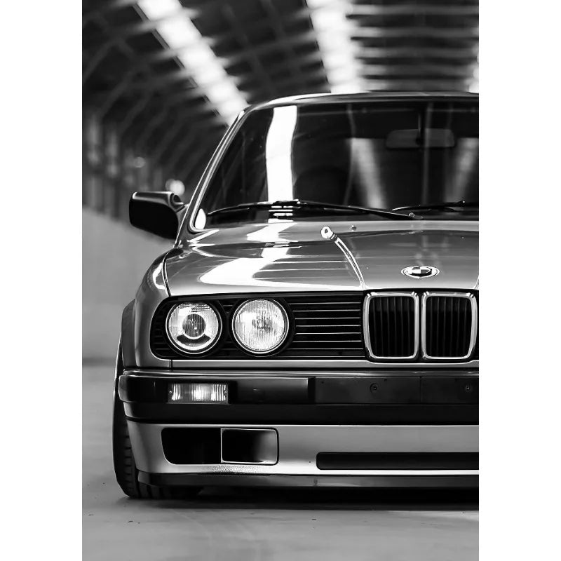 Luxury Black & White Car Wall Art – Modern Canvas Print