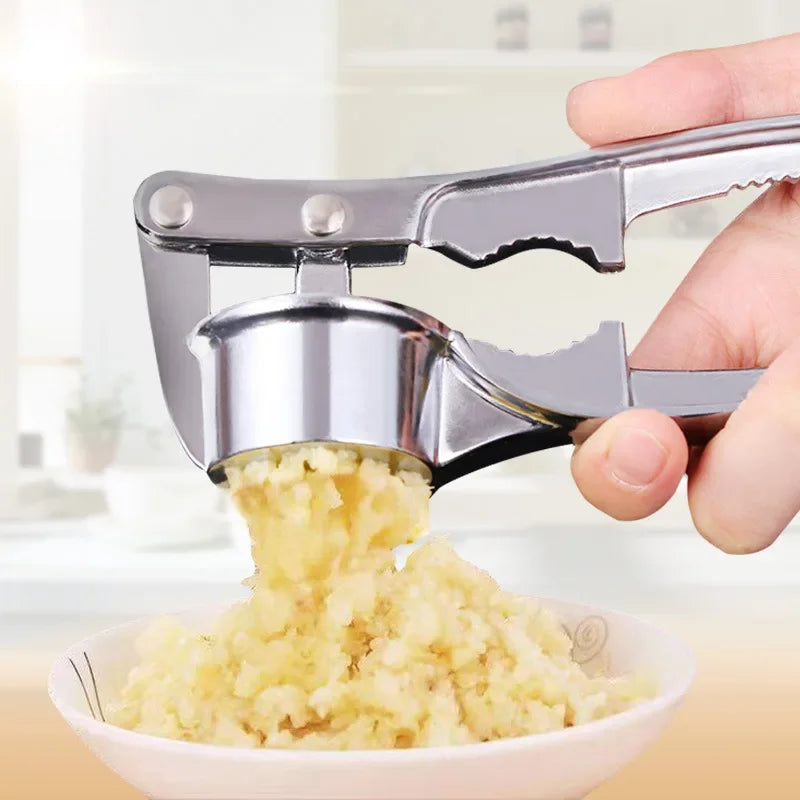 Stainless Steel Garlic Press – Manual Garlic Smasher & Mincer Tool