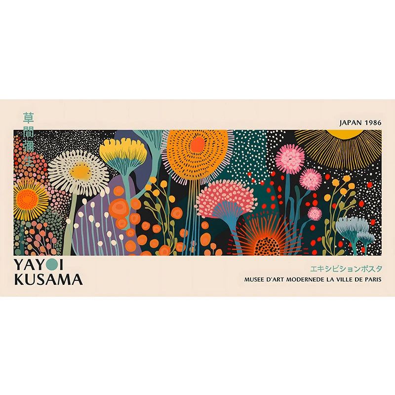Yayoi Kusama Flower Exhibition Poster – Japanese Canvas Wall Art
