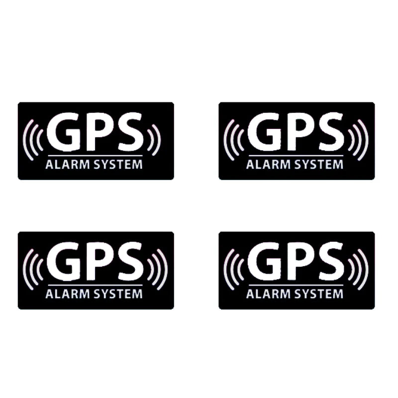 GPS Tracking & Alarm System Warning Stickers – Waterproof Security Decals (4 Units)