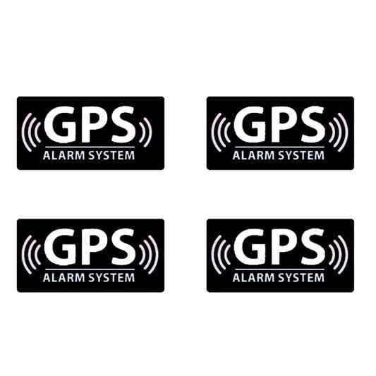 GPS Tracking & Alarm System Warning Stickers – Waterproof Security Decals (4 Units)