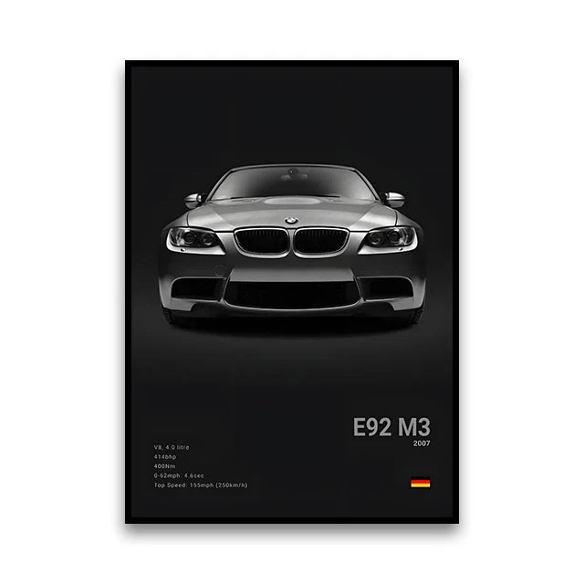 Famous Cars G80 M3C Canvas Poster – Modern Wall Art for Car Enthusiasts