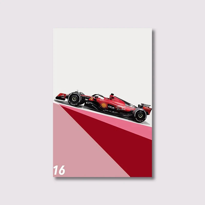 Formula Grand Prix F1-75 Canvas Poster – Charles Leclerc & Carlos Sainz Racing Art