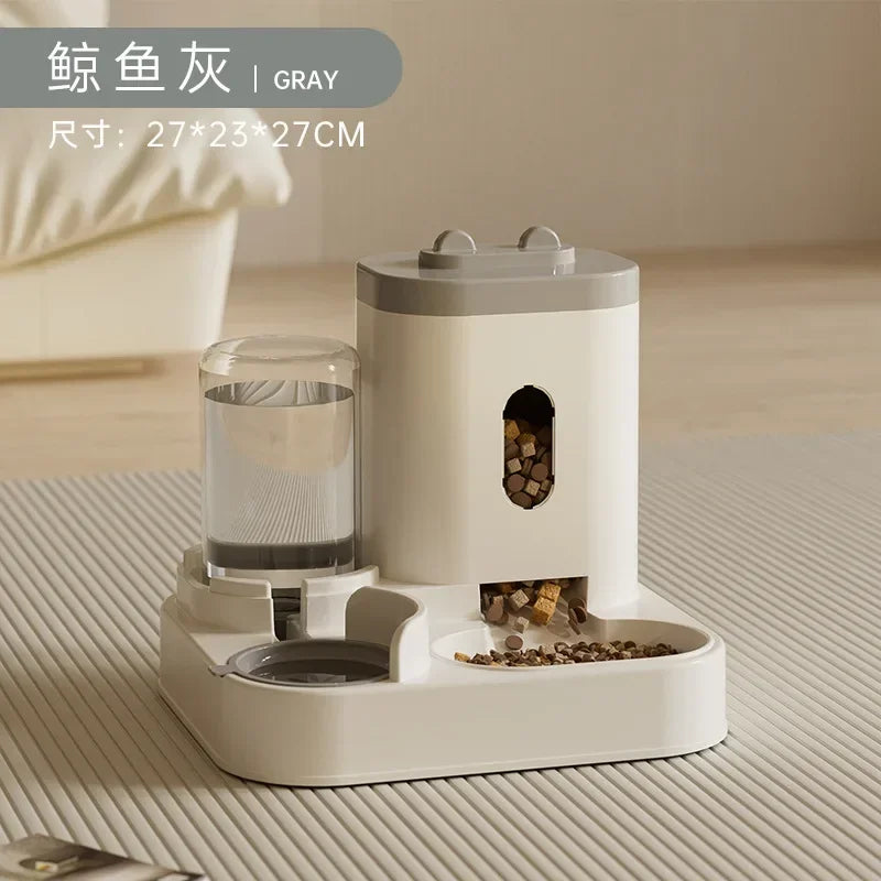 Automatic Gravity-Fed Pet Food & Water Dispenser