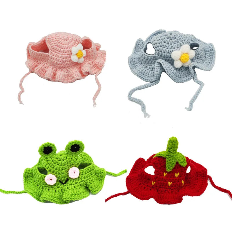 Knitted Pet Hat for Cats & Small Dogs
