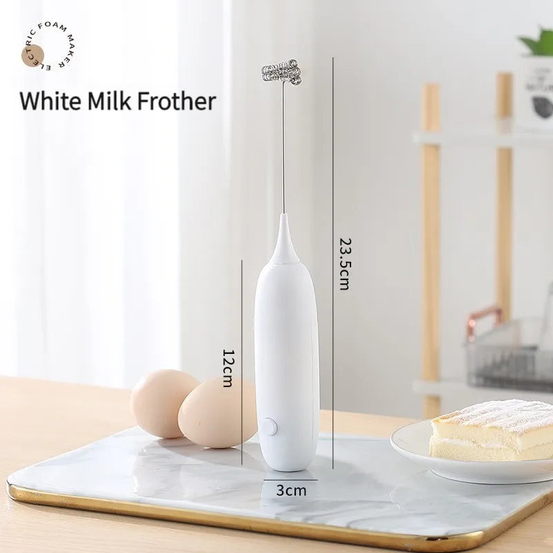 Battery-Powered Handheld Egg Beater – Stainless Steel Frother & Mixer for Coffee, Milk, Eggs & More