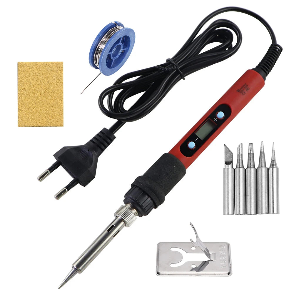 60W/80W/90W LCD Digital Display Adjustable-Temperature Soldering Iron
