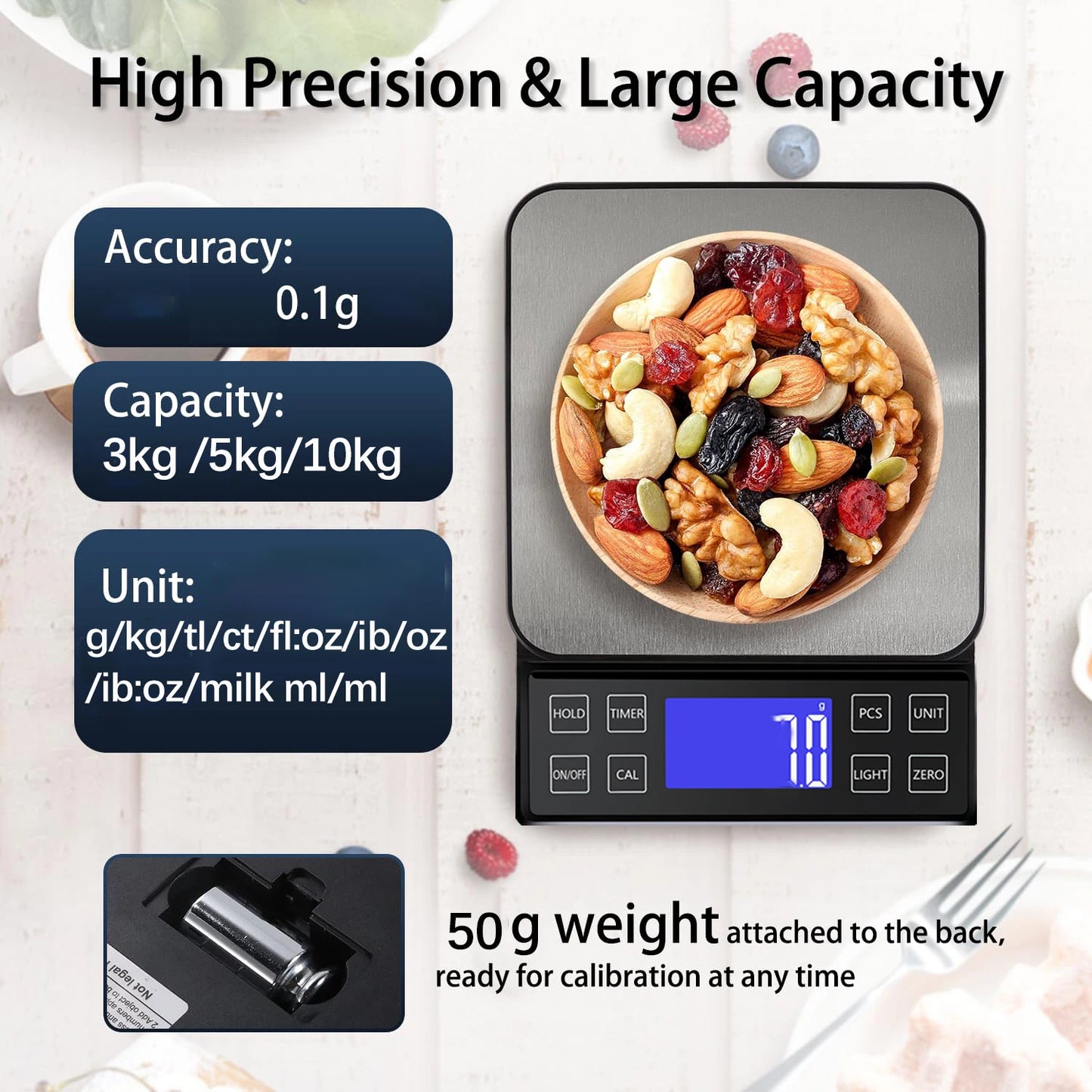 High Precision Digital Kitchen Scale – 3kg/5kg/10kg