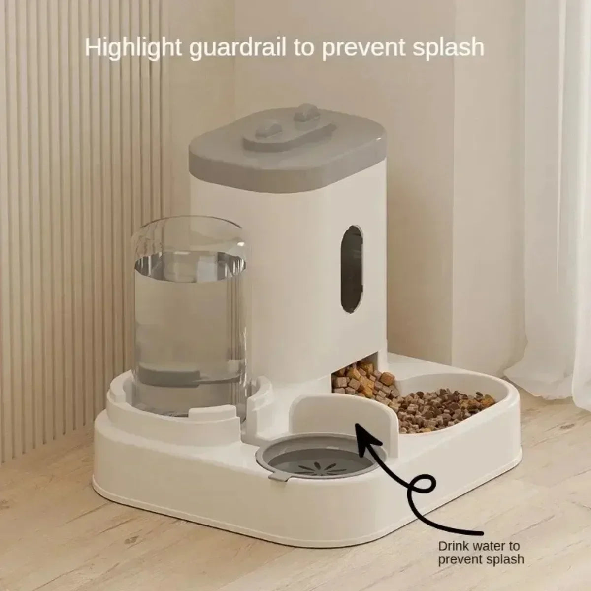 Automatic Gravity-Fed Pet Food & Water Dispenser