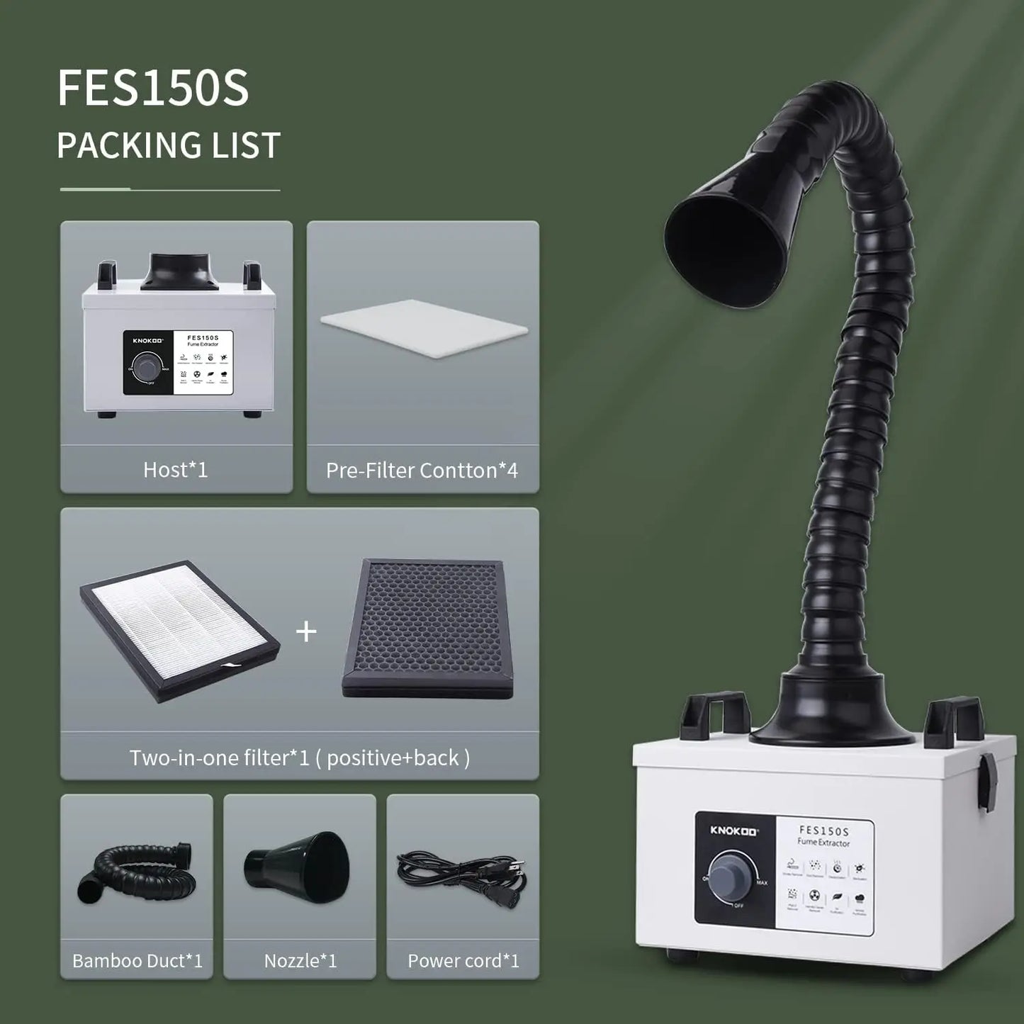 KNOKOO FES150S Desktop Fume Extractor