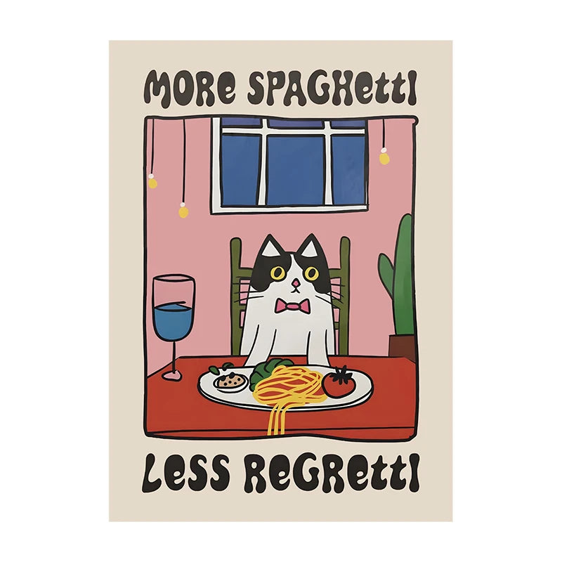 Retro Kitchen Cat Chef Canvas Poster – Wall Art for Home & Kitchen