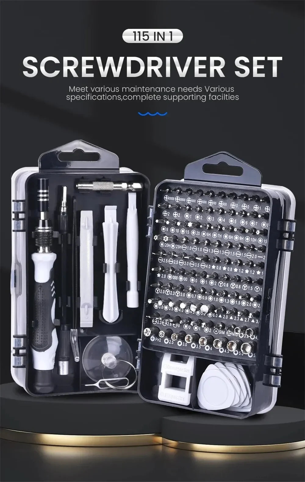 115-in-1 Multi-Purpose Precision Screwdriver Tool Set
