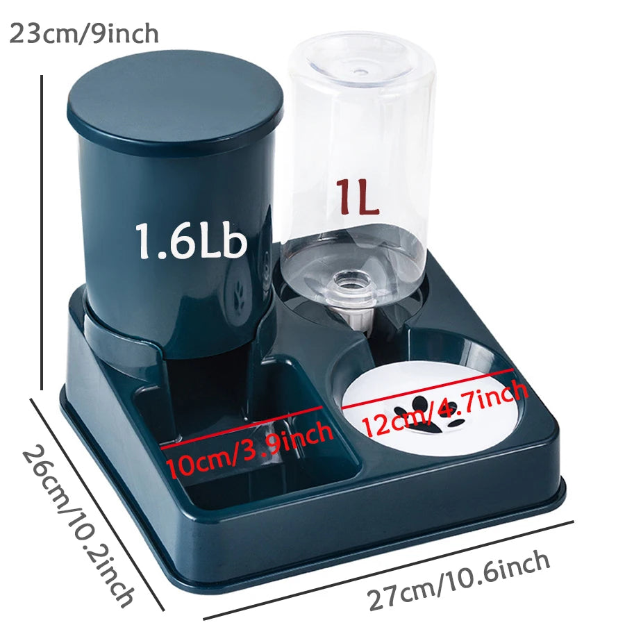 2-in-1 Tilted Gravity Cat Feeder & Water Dispenser