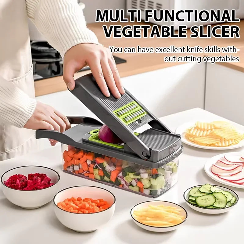 14/16-in-1 Vegetable Chopper – Multifunctional Grater and Slicer Kitchen Tool