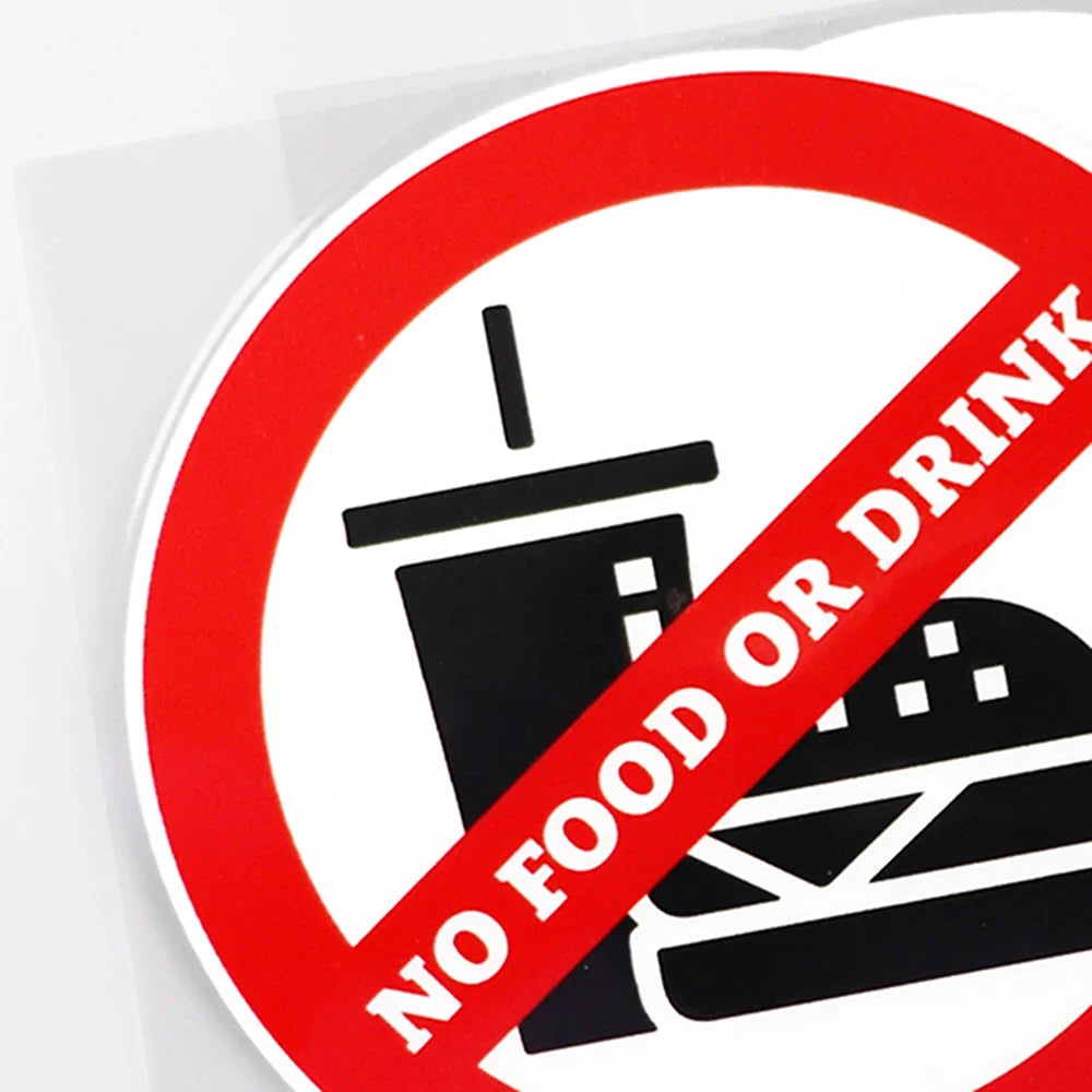No Food or Drink - Car Sticker