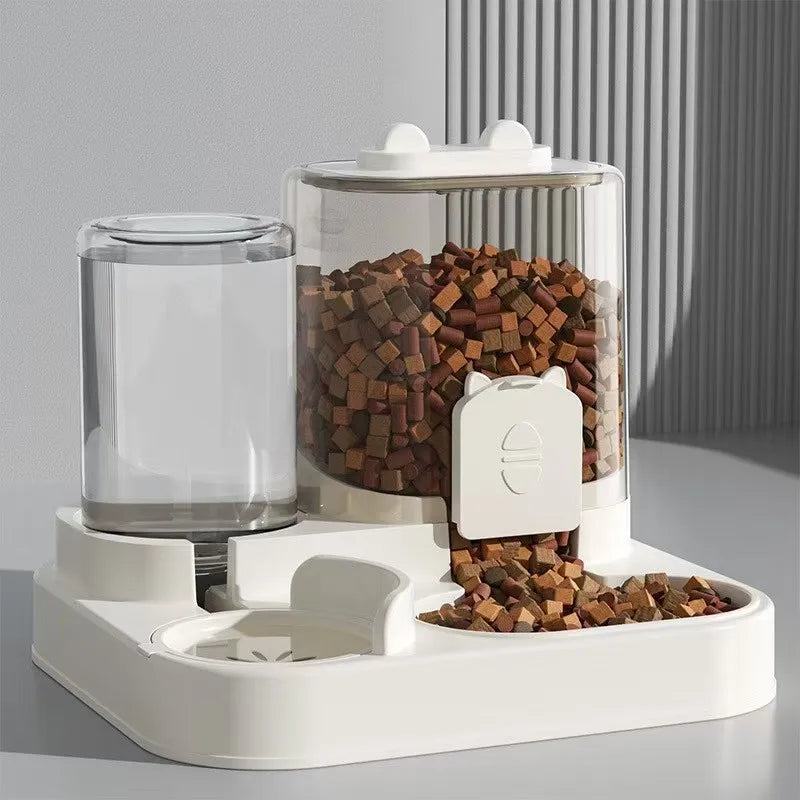 Automatic Gravity-Fed Pet Food & Water Dispenser