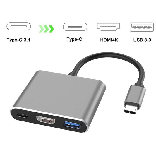 3-in-1 USB-C to HDMI, USB 3.0, and PD Charging Adapter