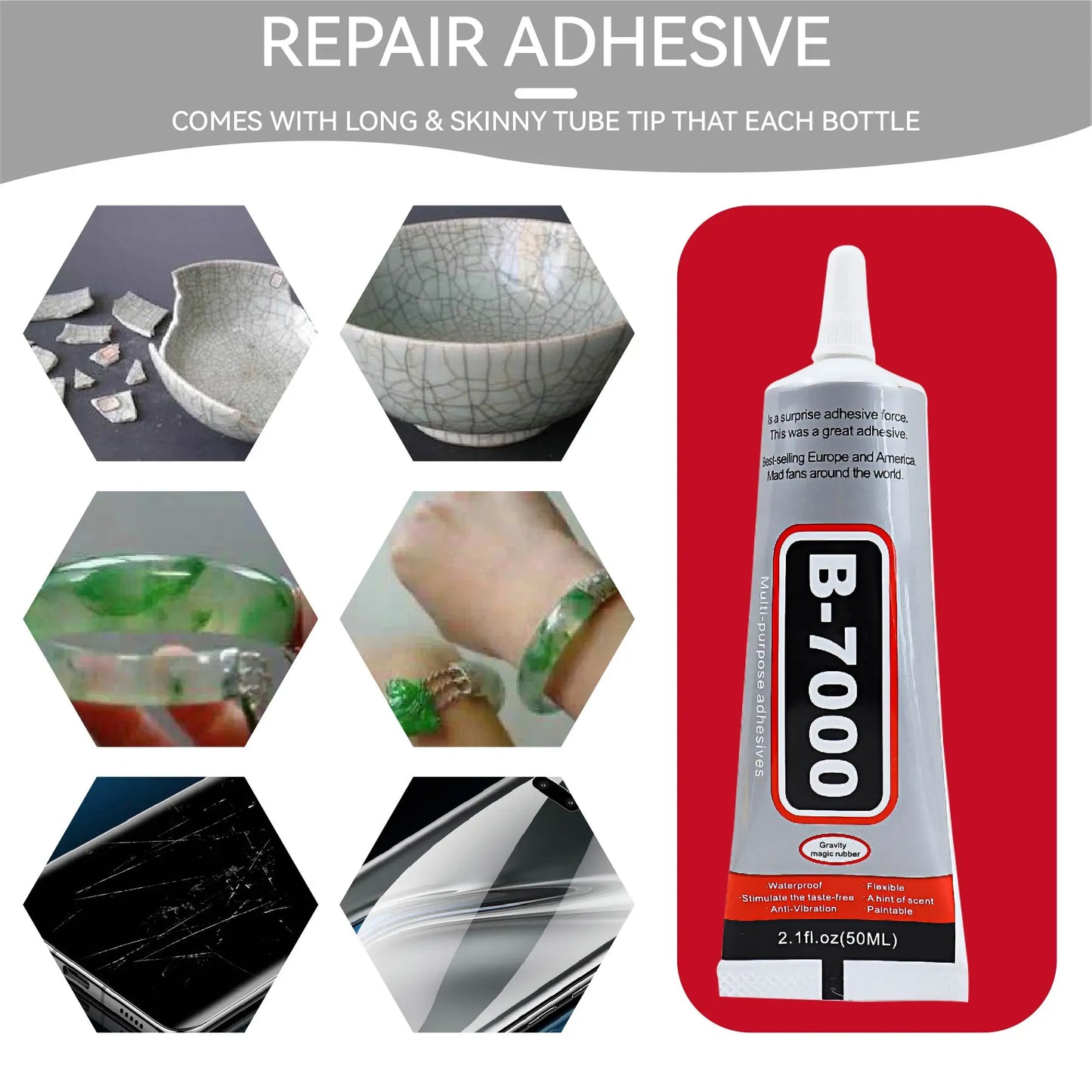 B-7000 Clear Contact Adhesive – Universal Repair Glue (15ML / 25ML / 50ML / 110ML)