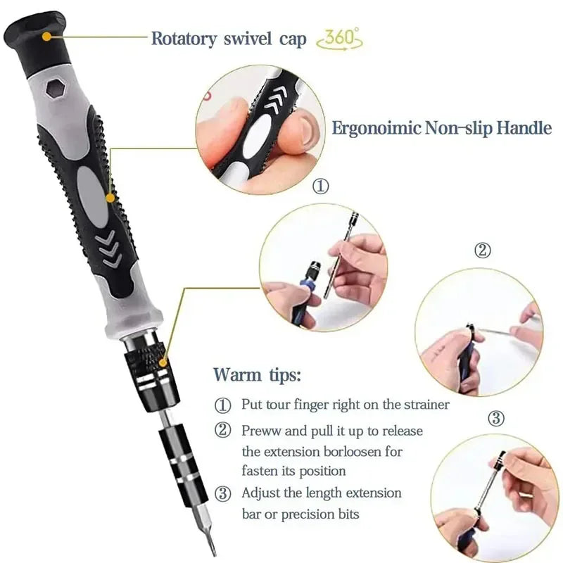 115-in-1 Multi-Purpose Precision Screwdriver Tool Set