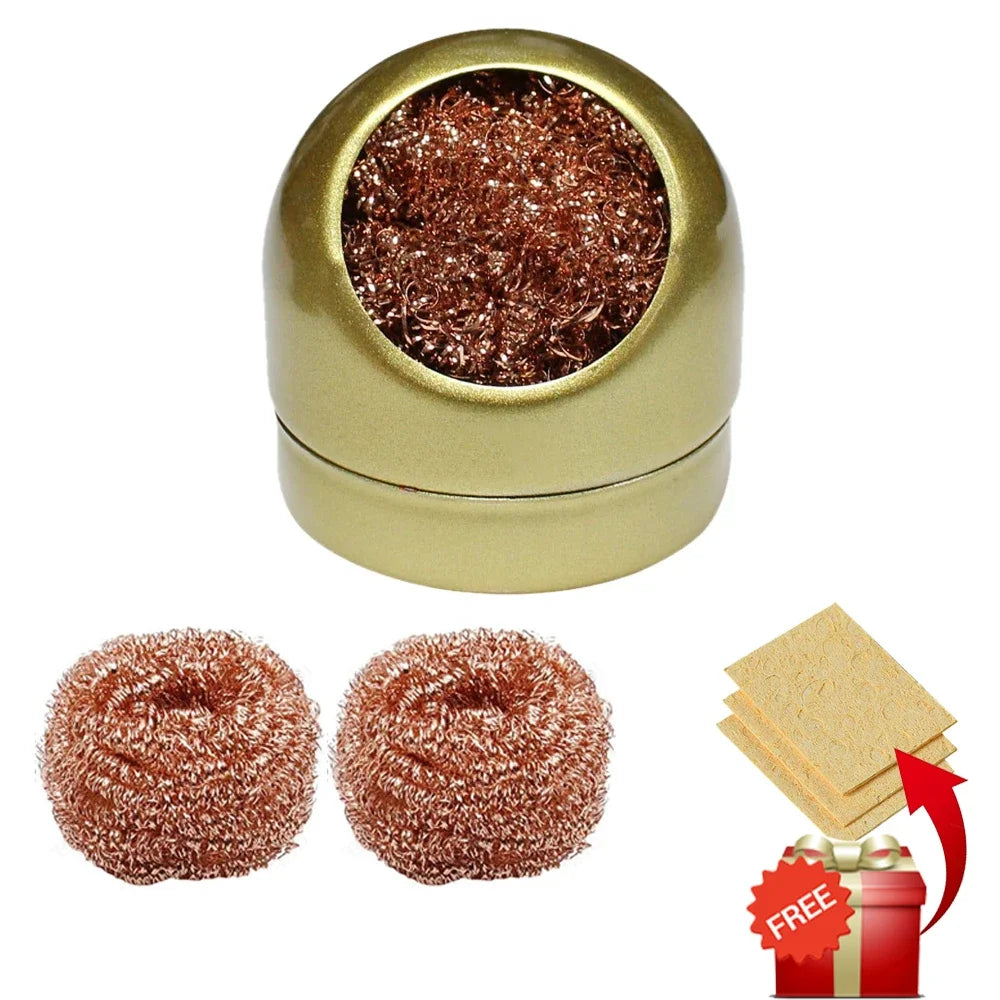 Soldering Iron Tip Cleaner – Steel Wire Ball with Metal Stand