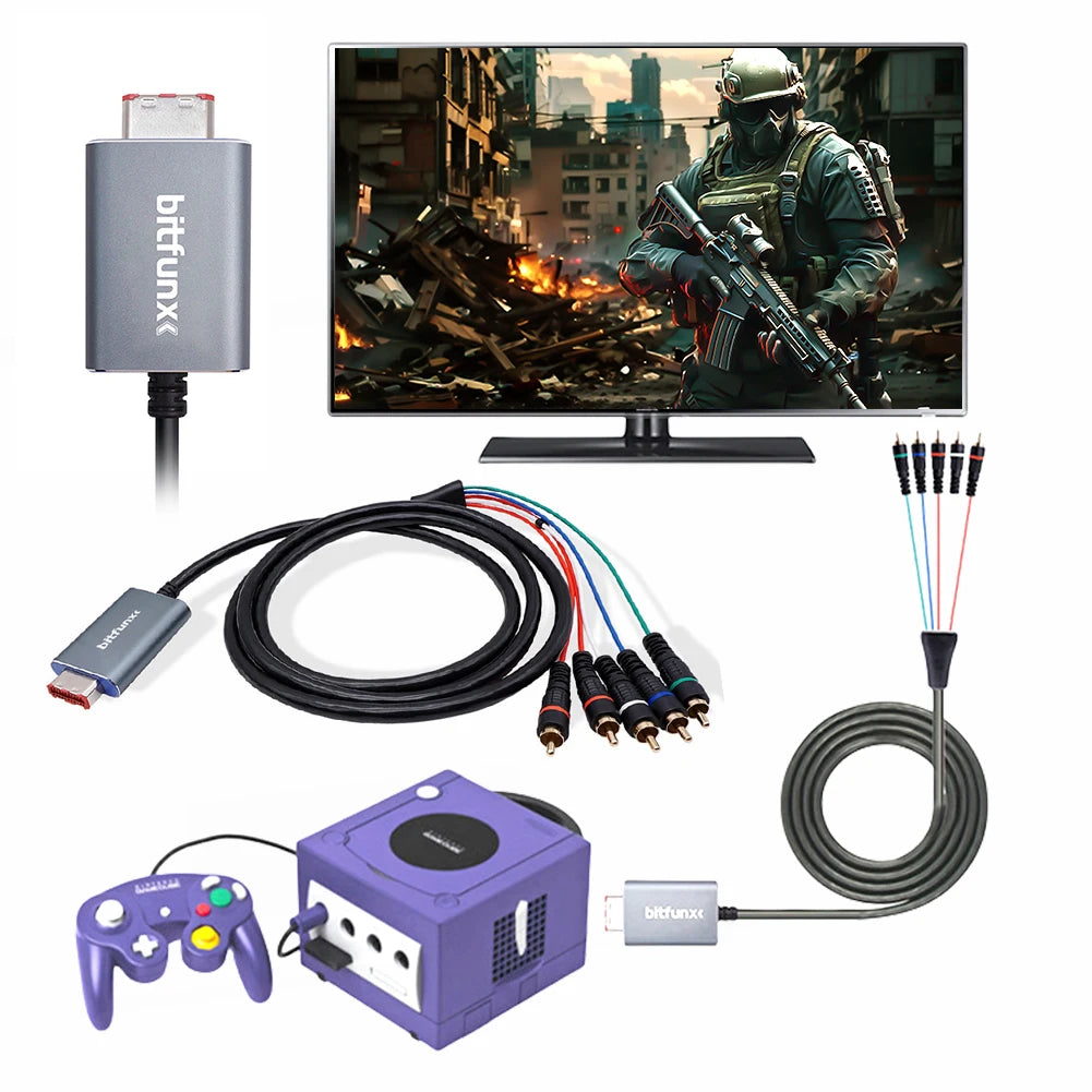 Bitfunx Nintendo Gamecube Component Converter 5RCA YPbPr Cable