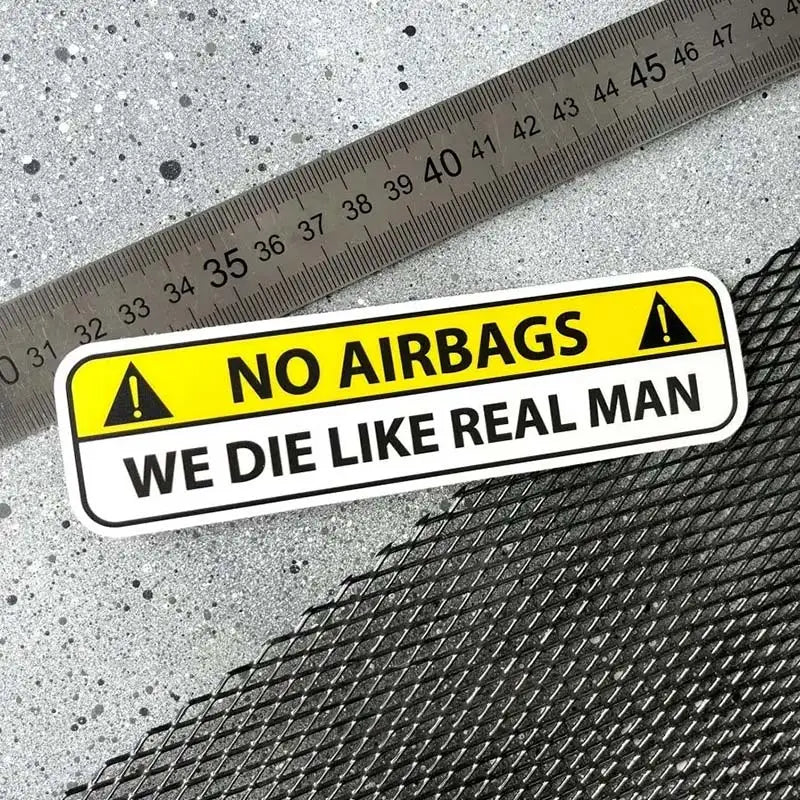 Cartoon Airbag Check Warning - Car Sticker Decal